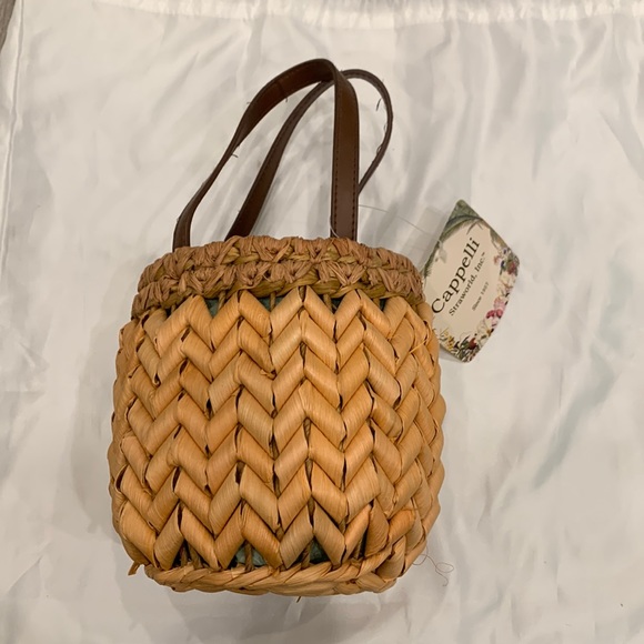 Cappelli Straworld Handbags - Cappelli Straworld Woven Straw Bucket Bag